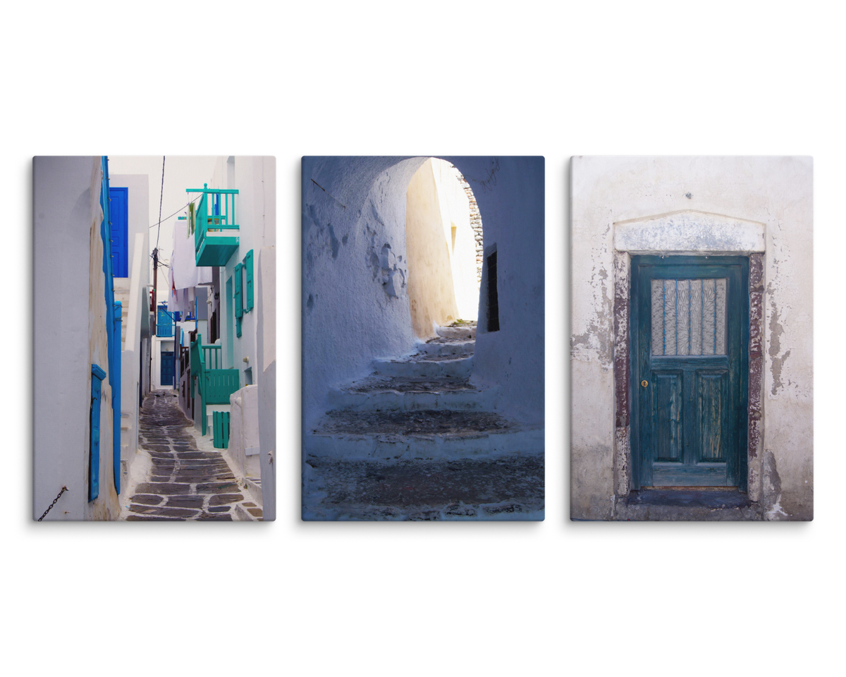 Greek Island Textures Trio - Set of 3 Large Canvas Prints