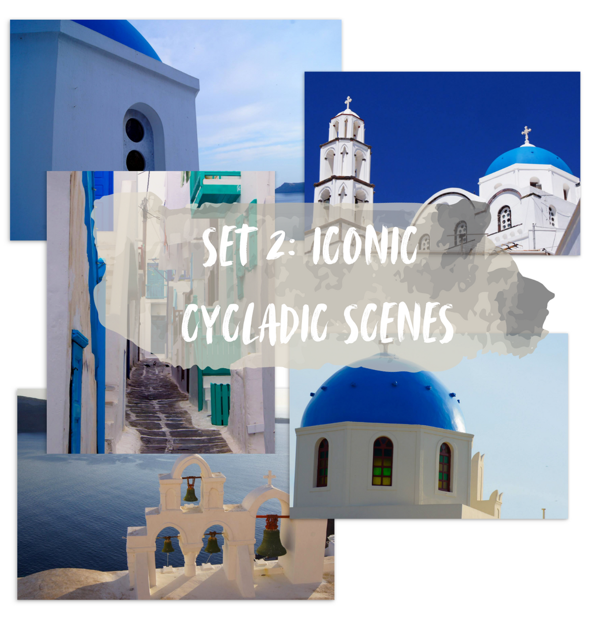 Set 2: Iconic Cycladic Scenes - Set of 5 Postcards
