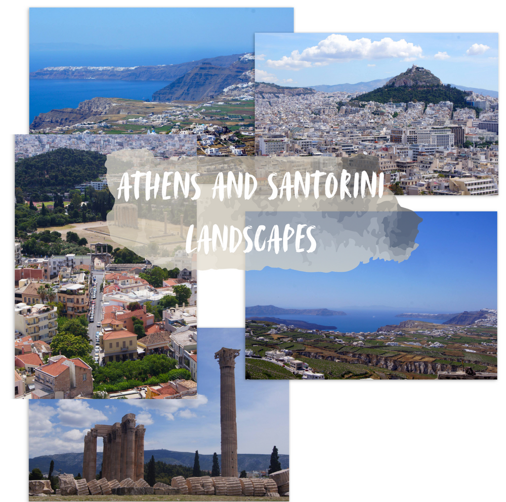 Set 9: Athens and Santorini Landscapes - Set of 5 Postcards